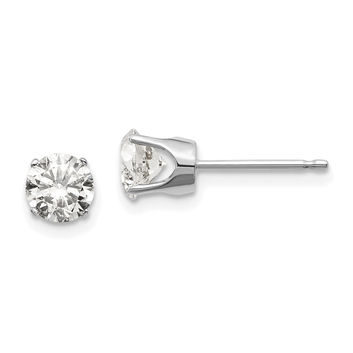 14kw 1.00ct I1 J-K Diamond Stud Push-on Post Earrings