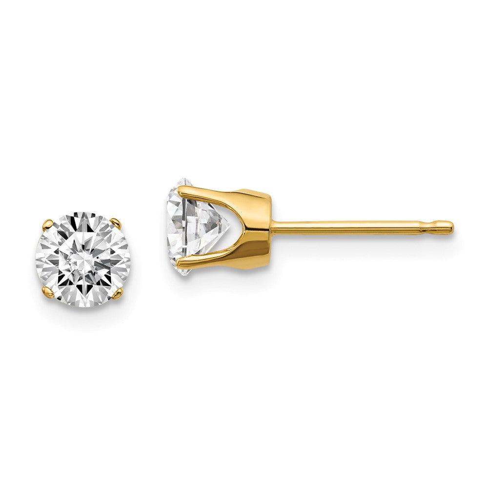 14y 1.00ct. I1 J-K Diamond Stud Push-on Post Earrings