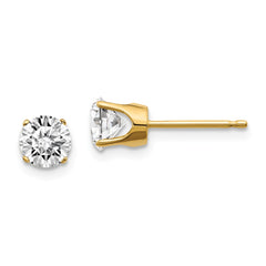 14y 1.00ct. I1 J-K Diamond Stud Push-on Post Earrings