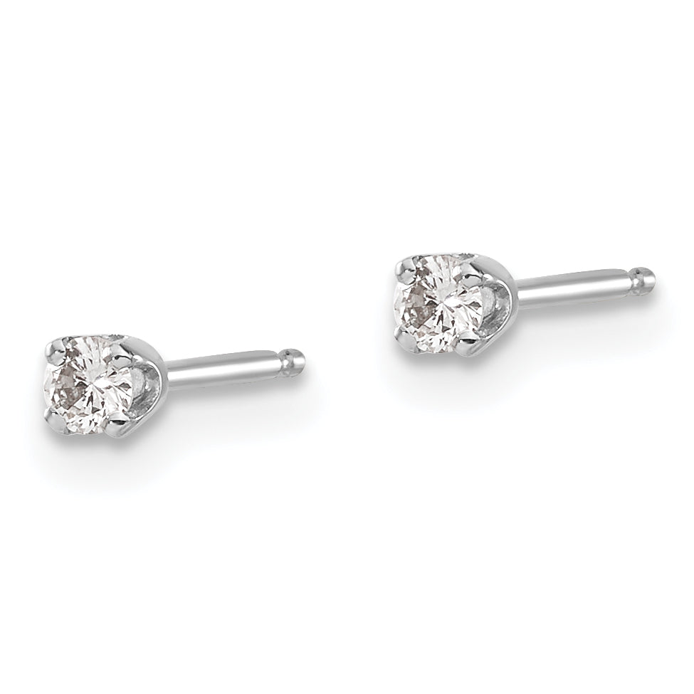 14kw .10ct I2 K-L Diamond Stud Push-on Post Earrings