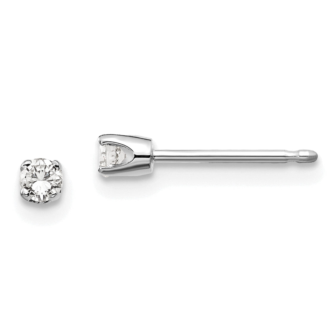 14kw .10ct I2 K-L Diamond Stud Push-on Post Earrings