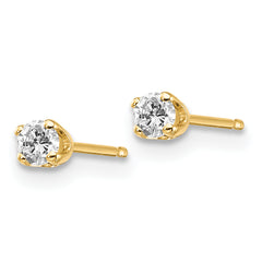 14K Yellow Gold Diamond Stud Earrings with Push Back Unisex