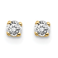 14K Yellow Gold Diamond Stud Earrings with Push Back Unisex