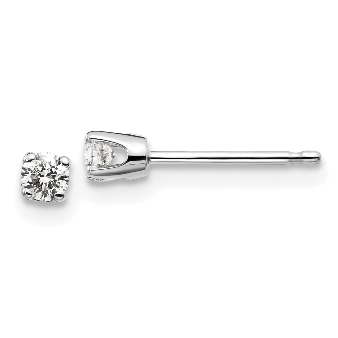 14kw .15ct I2 K-L Diamond Stud Push-on Post Earrings