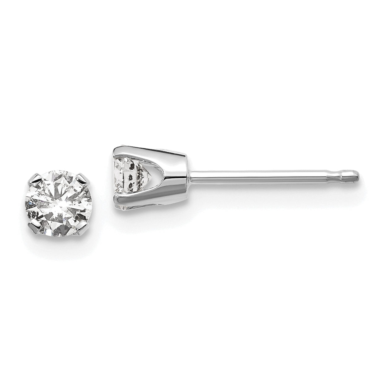 14kw .30ct I2 K-L Diamond Stud Push-on Post Earrings