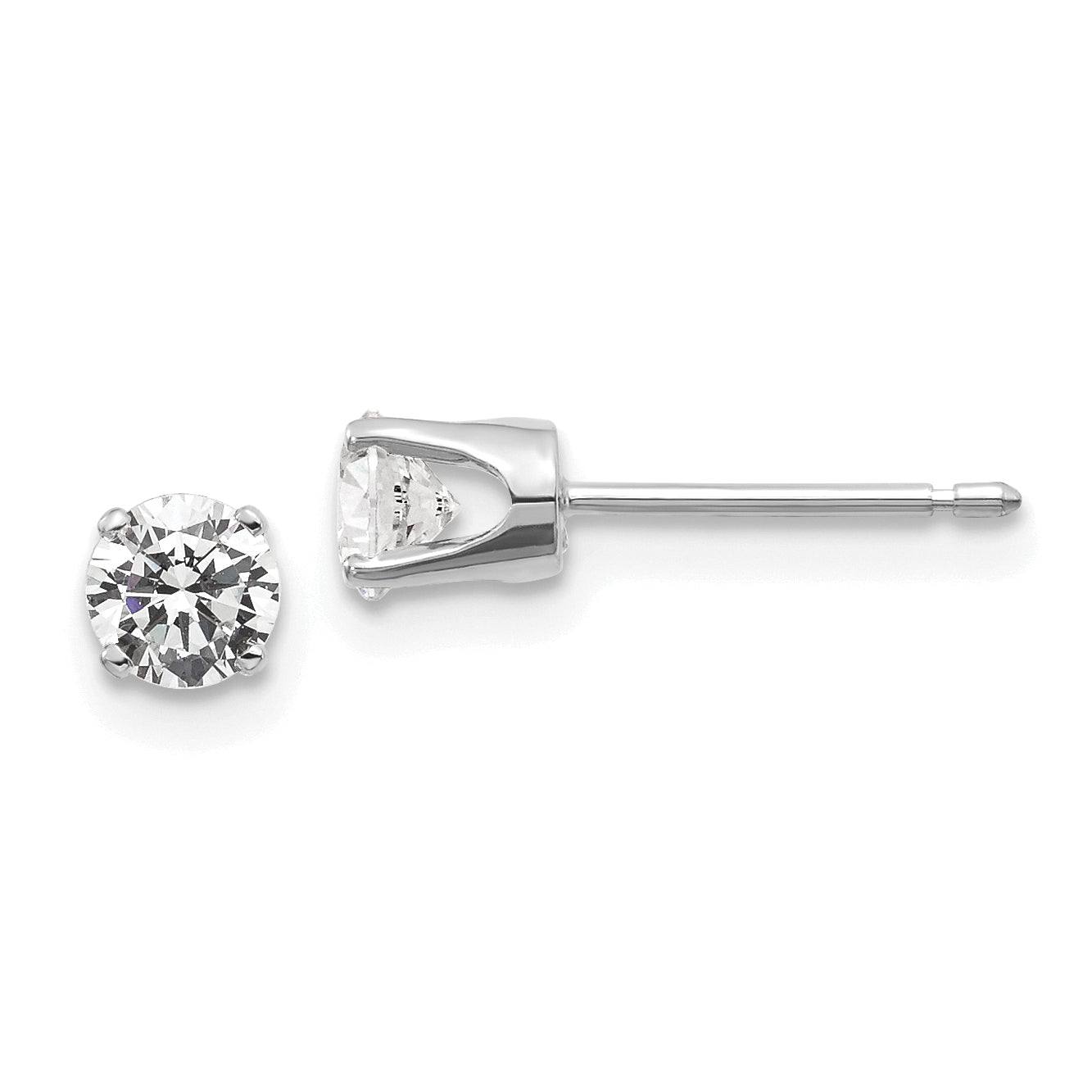 14kw .50ct I2 K-L Diamond Stud Push-on Post Earrings