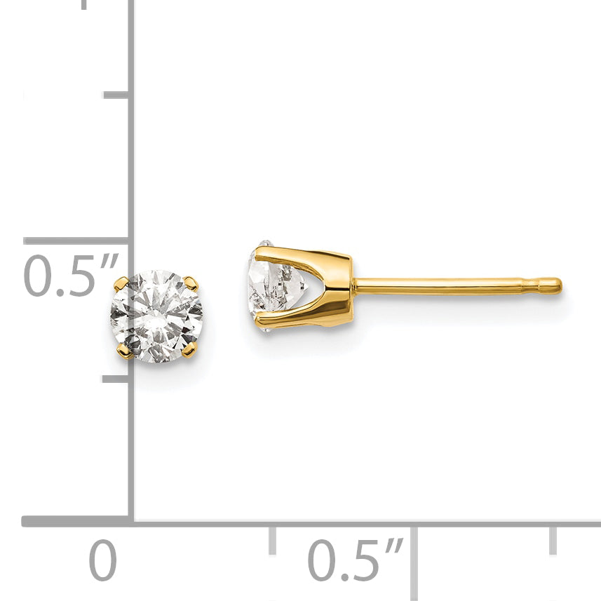 14ky .60ct. I2 K-L Diamond Stud Push-on Post Earrings