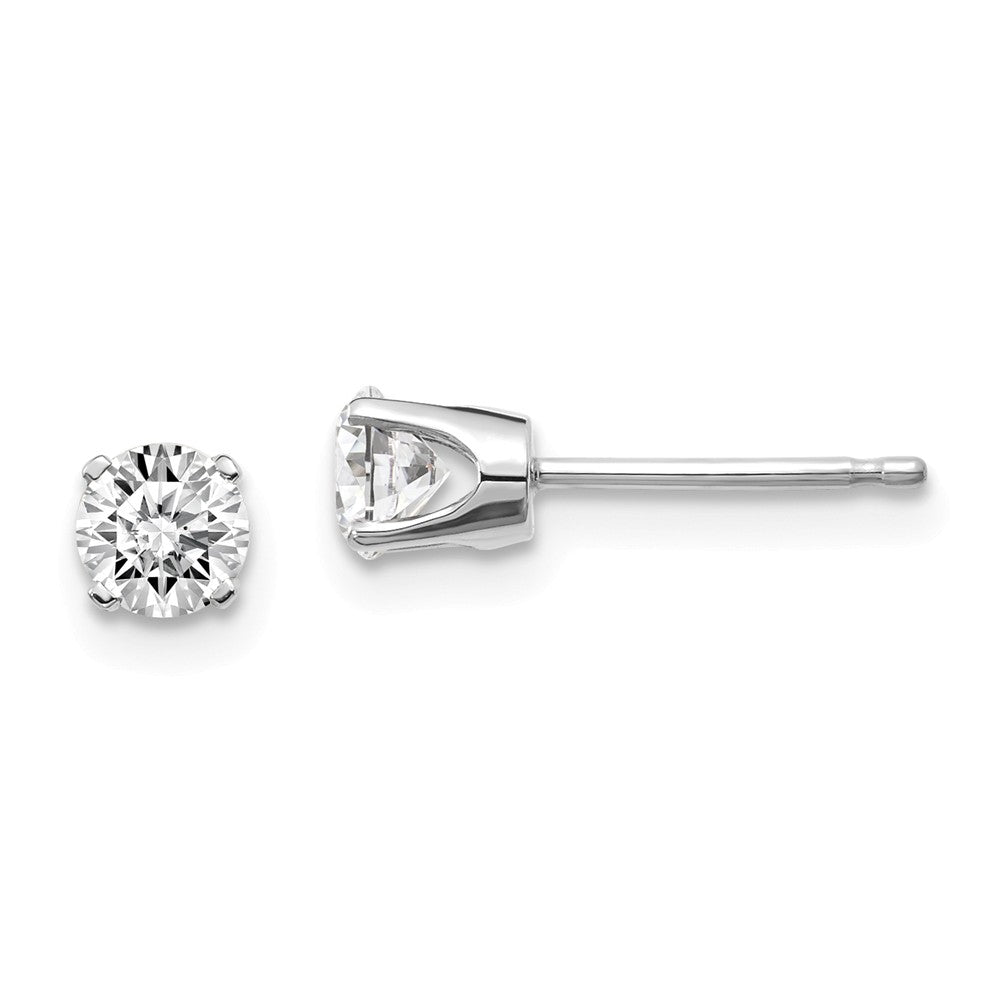 14Kw .60ct I1 J-K Diamond Stud Push-on Post Earrings