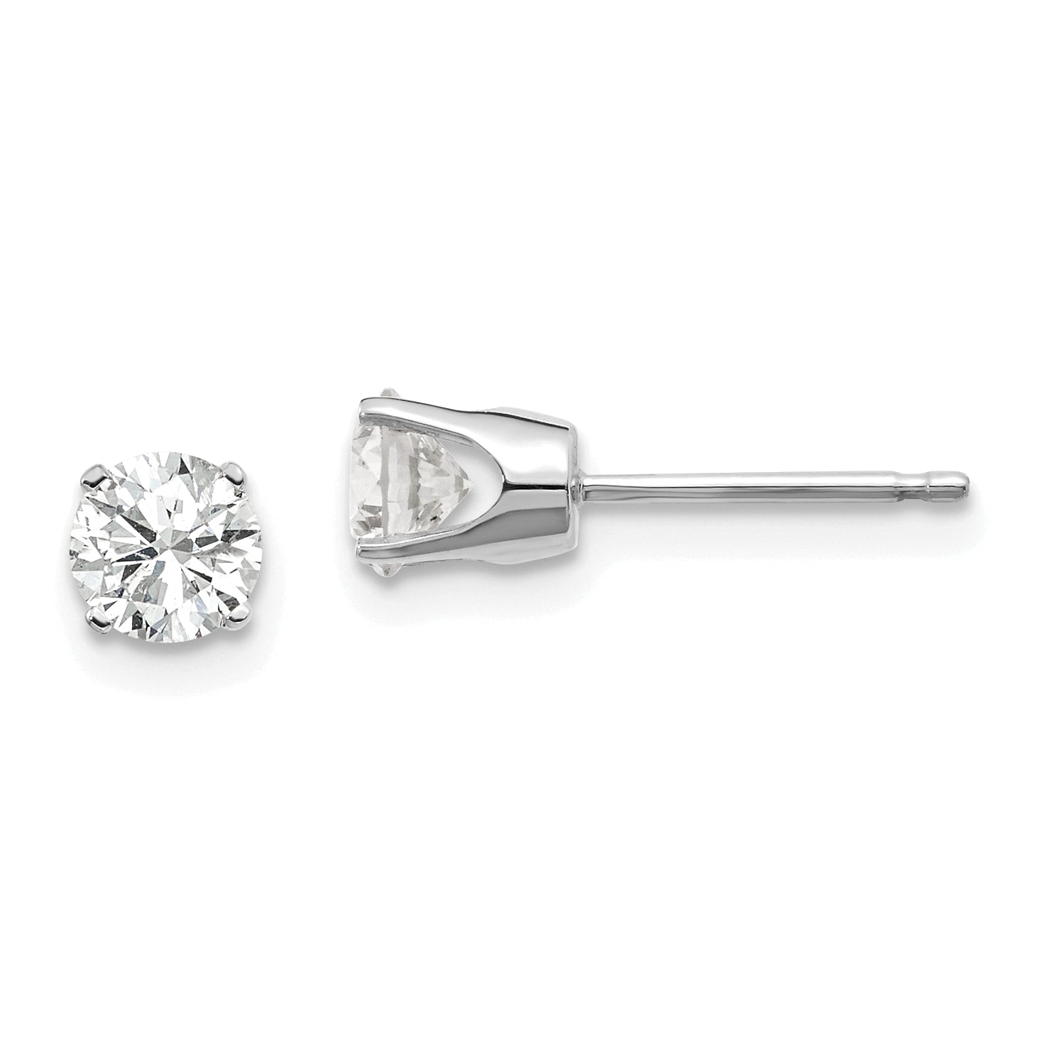 14kw .75ct I1 J-K Diamond Stud Push-on Post Earrings