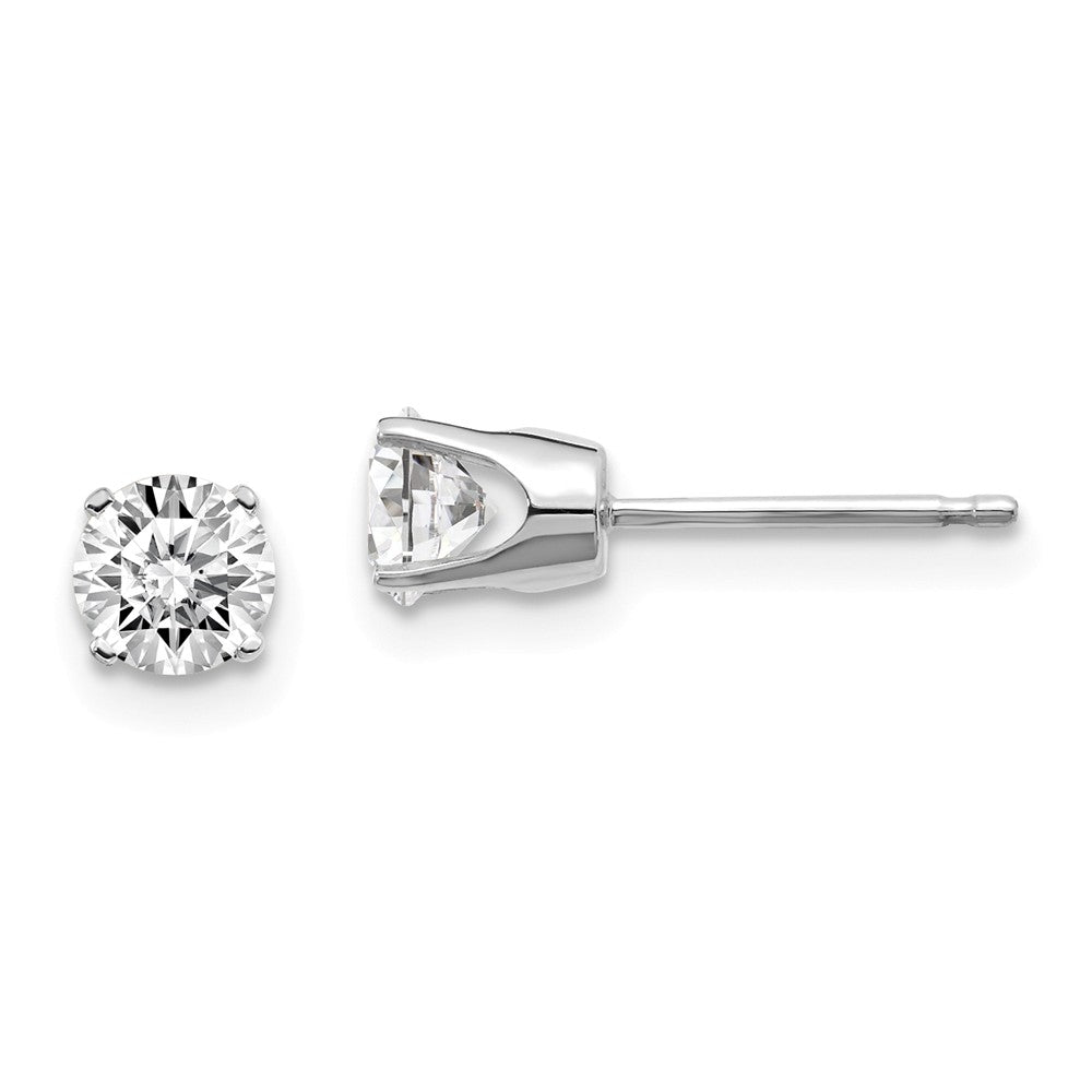 14Kw .75ct I1 J-K Diamond Stud Push-on Post Earrings