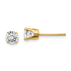 14y .85ct. I1 J-K Diamond Stud Push-on Post Earrings