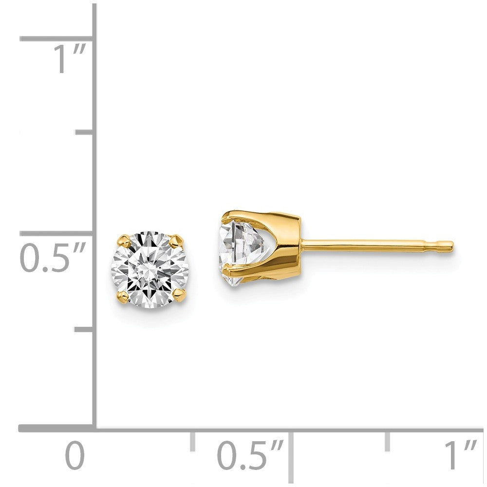 14y .95ct. I1 J-K Diamond Stud Push-on Post Earrings