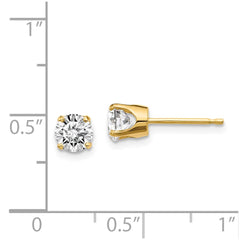 14y .95ct. I1 J-K Diamond Stud Push-on Post Earrings