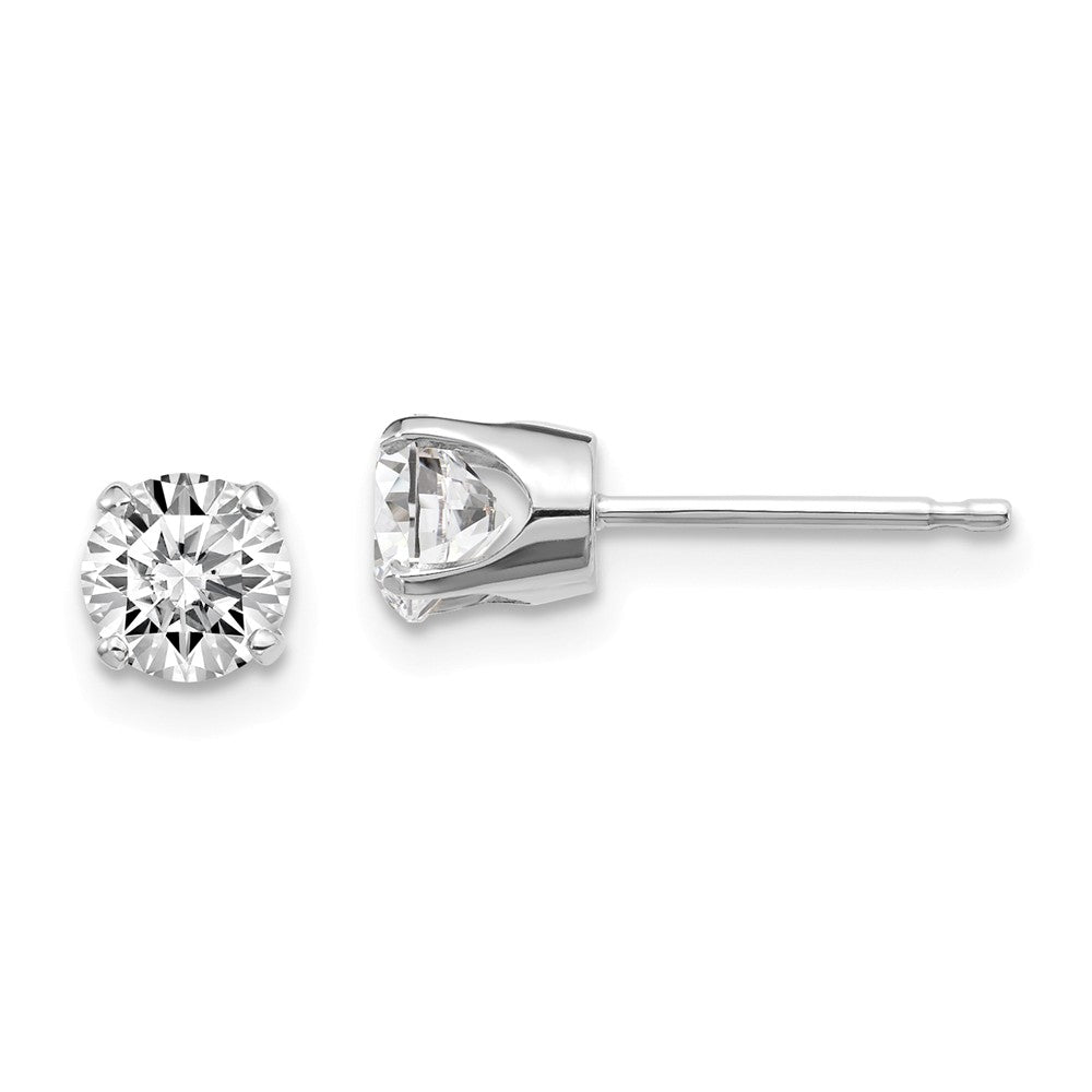 14Kw .95ct I1 J-K Diamond Stud Push-on Post Earrings