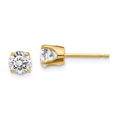 14y .95ct. I1 J-K Diamond Stud Push-on Post Earrings