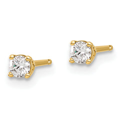 14y .15ct. I1 J-K Diamond Stud Push-on Post Earrings