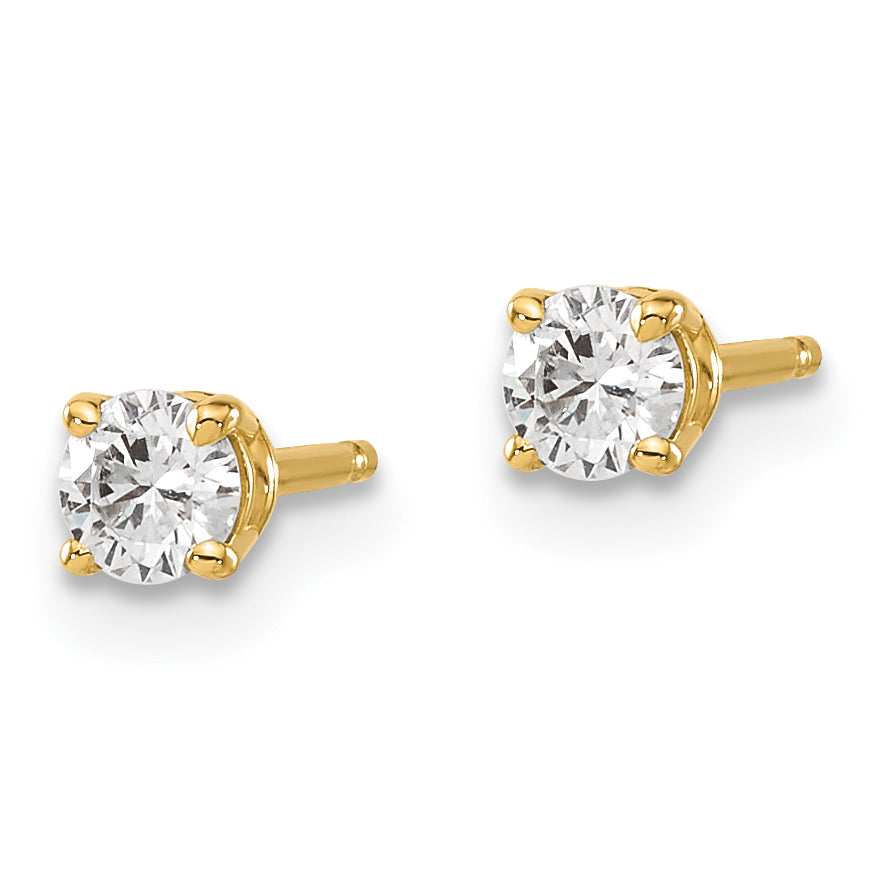 14y .25ct. I1 J-K Diamond Stud Push-on Post Earrings