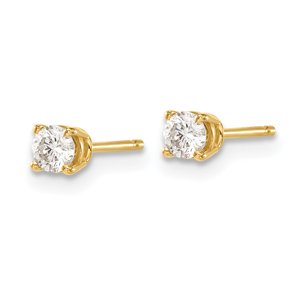 14y .30ct. I1 J-K Diamond Stud Push-on Post Earrings