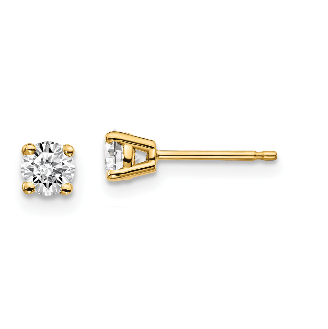 14y .30ct. I1 J-K Diamond Stud Push-on Post Earrings