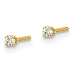 14y .05ct. I1 J-K Diamond Stud Push-on Post Earrings