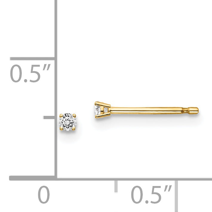 14y .05ct. I1 J-K Diamond Stud Push-on Post Earrings