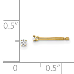 14y .05ct. I1 J-K Diamond Stud Push-on Post Earrings