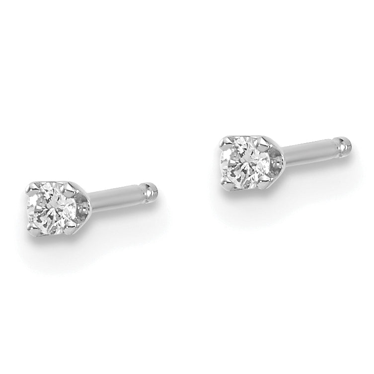 14kw .05ct I1 J-K Diamond Stud Push-on Post Earrings