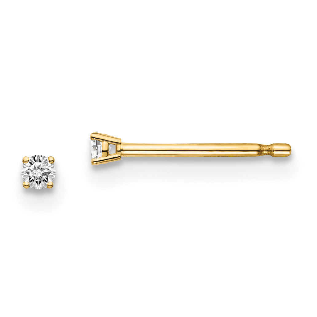 14y .05ct. I1 J-K Diamond Stud Push-on Post Earrings