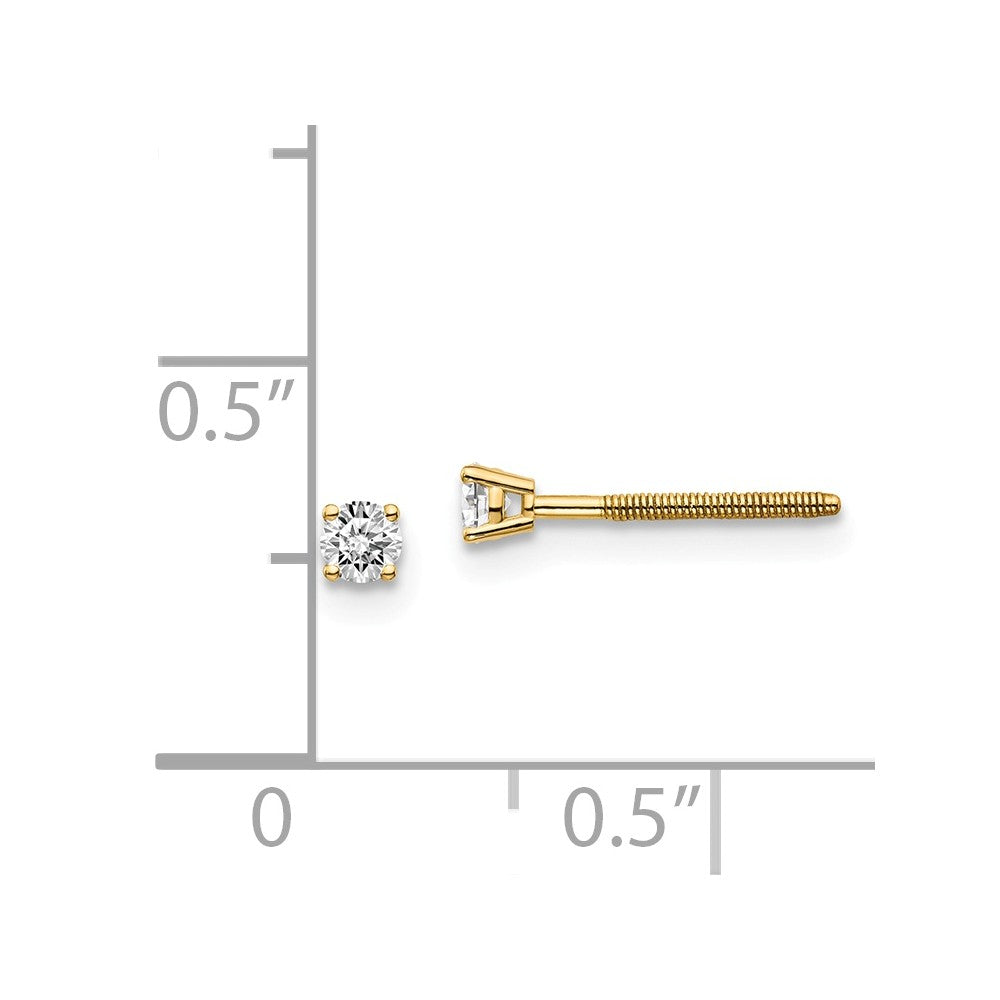 14ky .10ct. VS2/SI1 G-I Diamond Stud Thread on/off Post Earrings