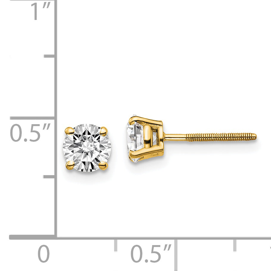 14ky 1.00ct. SI3 G-I Diamond Stud Thread on/off Post Earrings