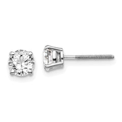 14kw 1.00ct VS2/SI1 G-I Diamond Stud Thread on/off Post Earrings