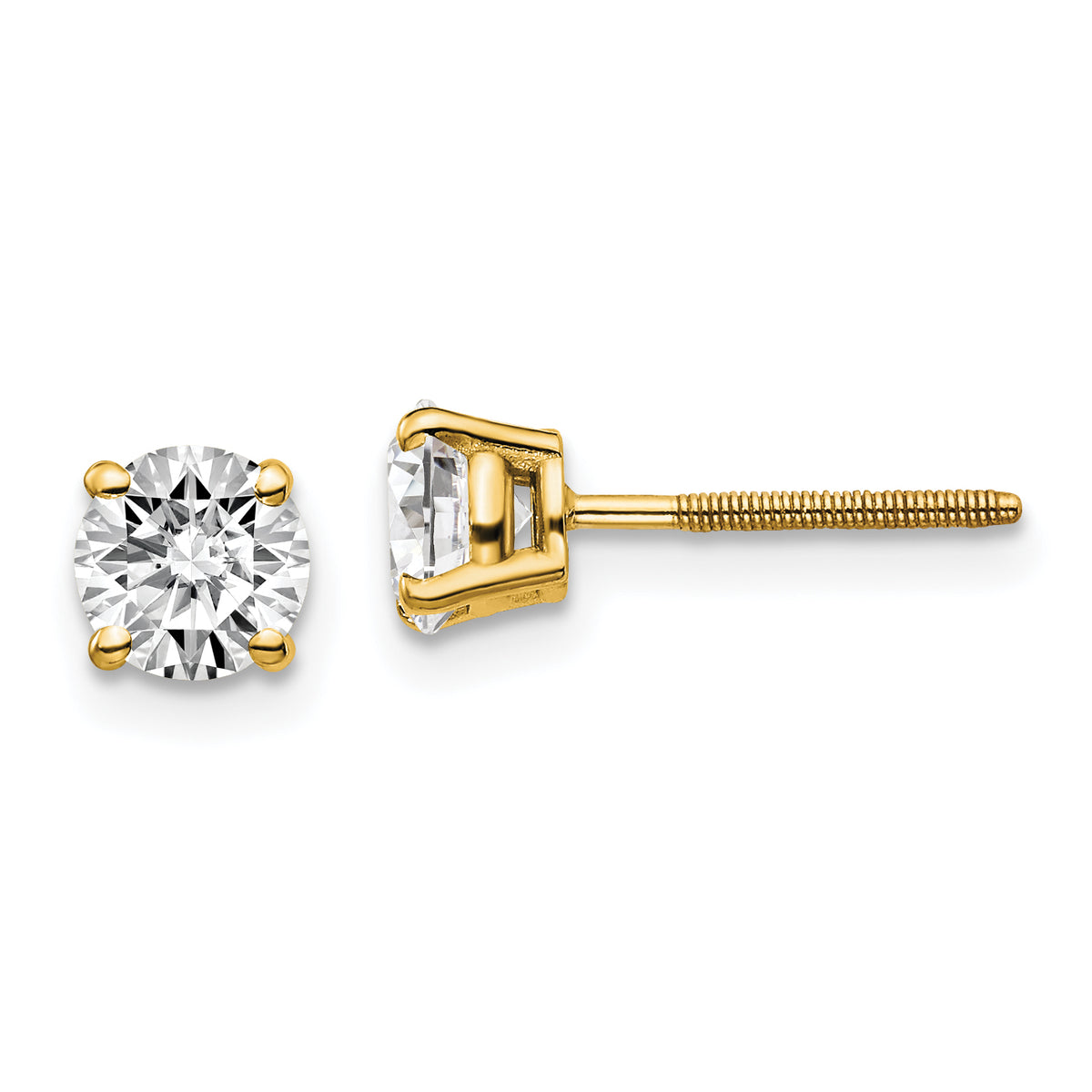 14ky 1.00ct. VS2/SI1 G-I Diamond Stud Thread on/off Post Earrings