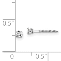 14kw .10ct SI3 G-I Diamond Stud Thread on/off Post Earrings