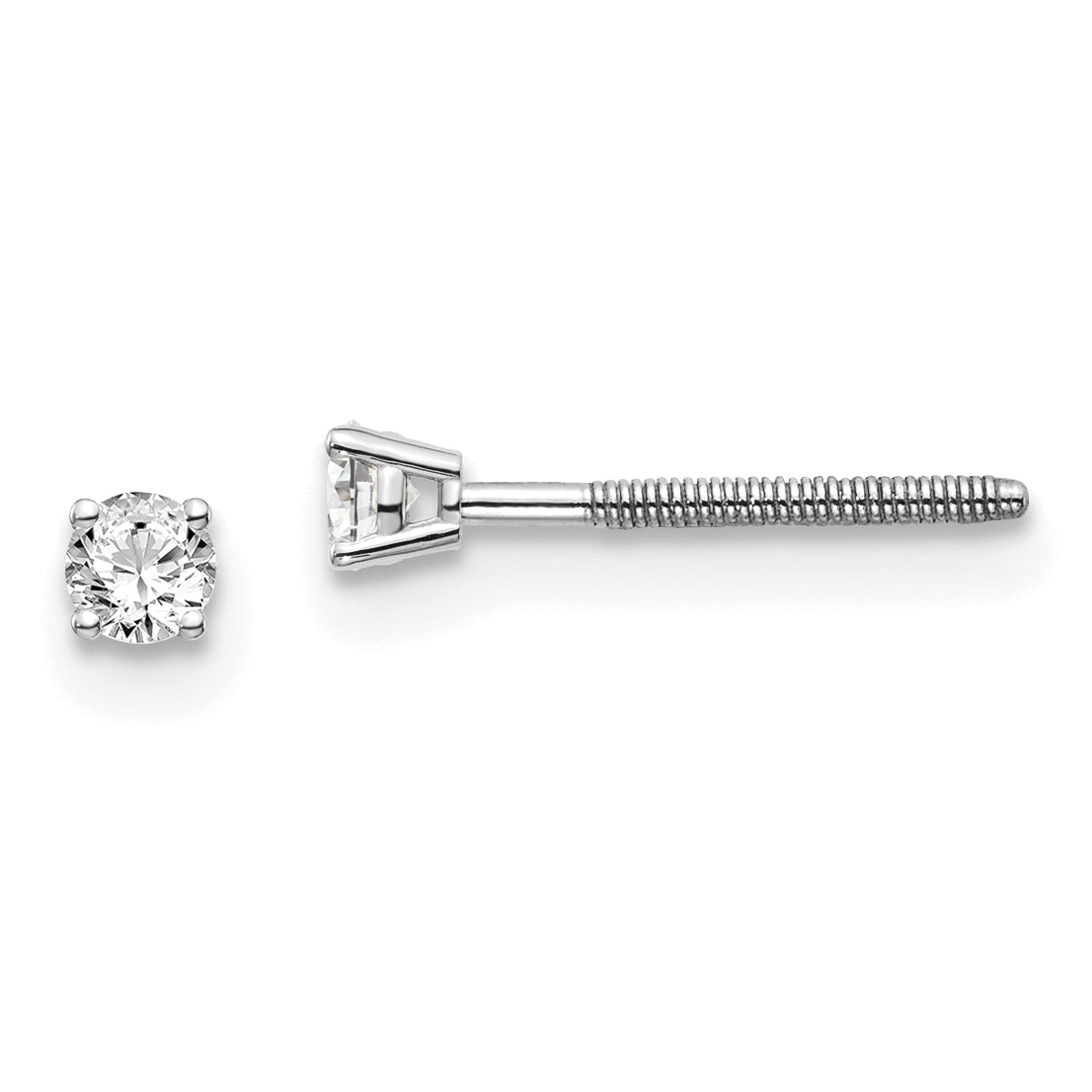 14kw .10ct VS2/SI1 G-I Diamond Stud Thread on/off Post Earrings