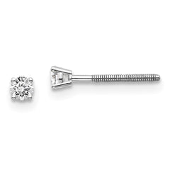 14Kw .10ct VS2/SI1 G-I Diamond Stud Thread on/off Post Earrings