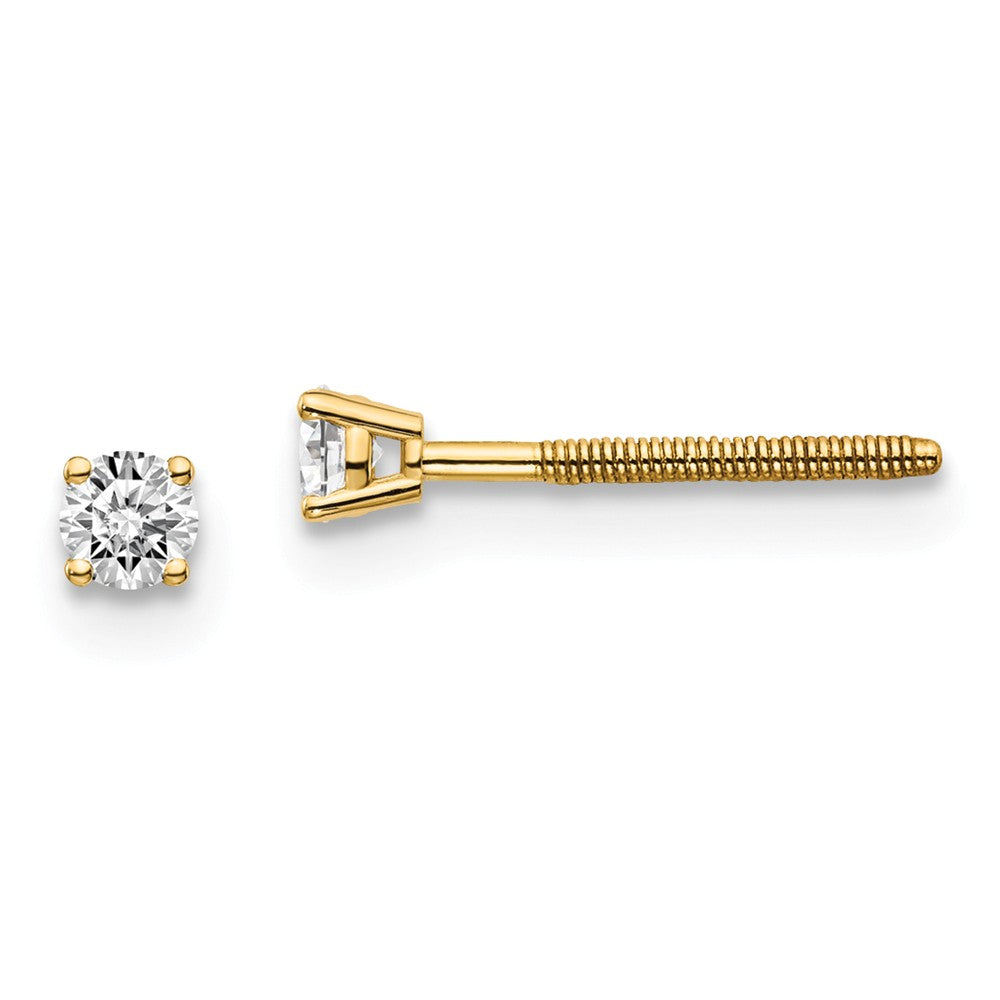 Sophia Jewelers 14K Yellow Gold Diamond Stud Earrings with Screw Back