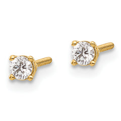 14ky .15ct. SI3 G-I Diamond Stud Thread on/off Post Earrings