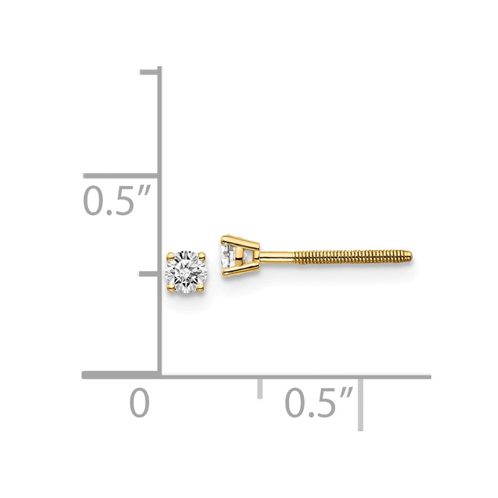 14ky .15ct. VS2/SI1 G-I Diamond Stud Thread on/off Post Earrings