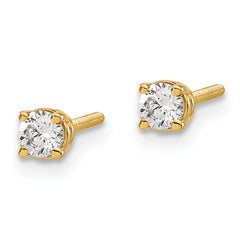 14ky .20ct. SI3 G-I Diamond Stud Thread on/off Post Earrings