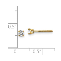 14ky .20ct. VS2/SI1 G-I Diamond Stud Thread on/off Post Earrings