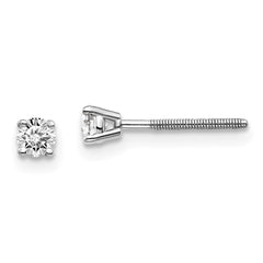 14Kw .20ct VS2/SI1 G-I Diamond Stud Thread on/off Post Earrings