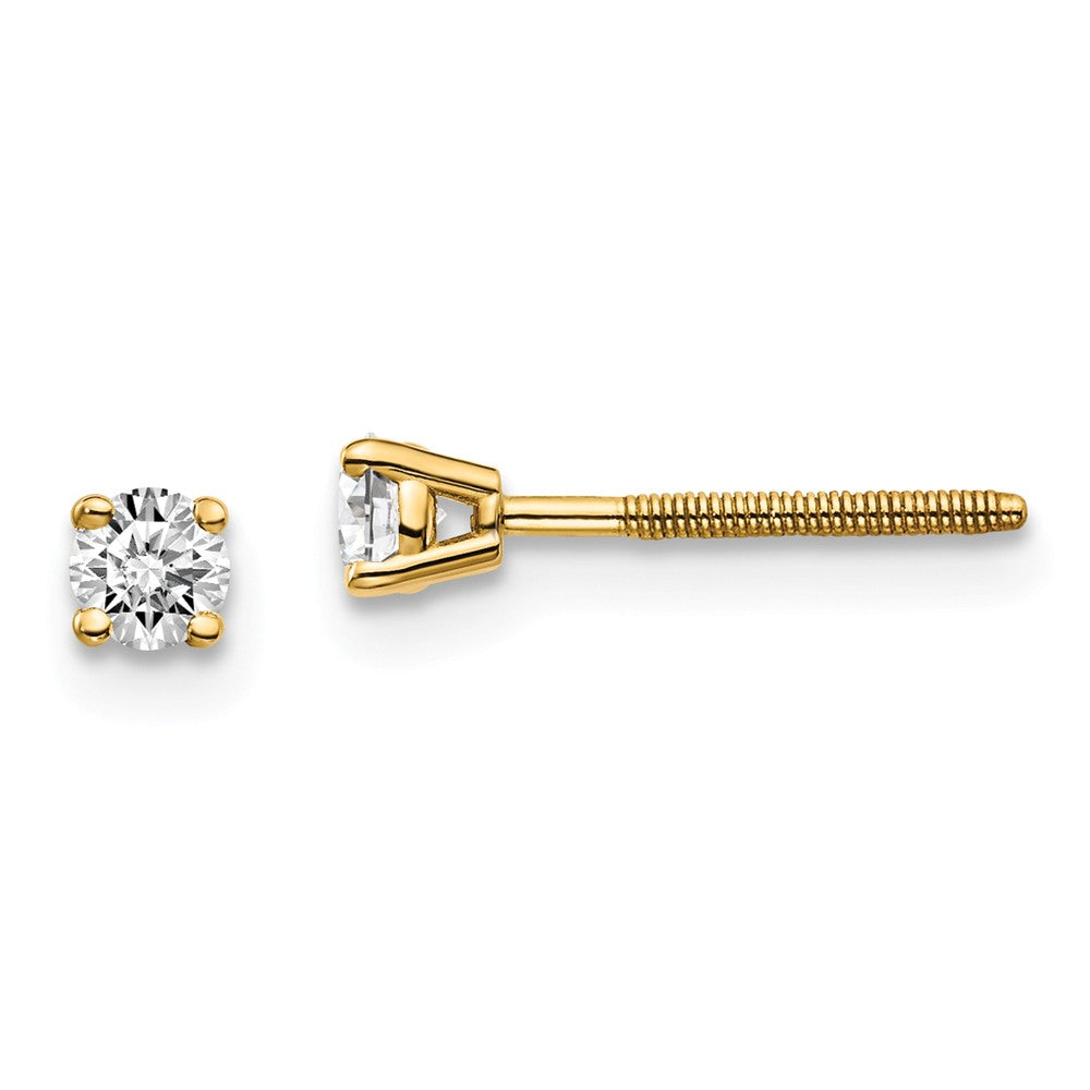 Sophia Jewelers 14K Yellow Gold Diamond Stud Earrings Elegant Thread Post