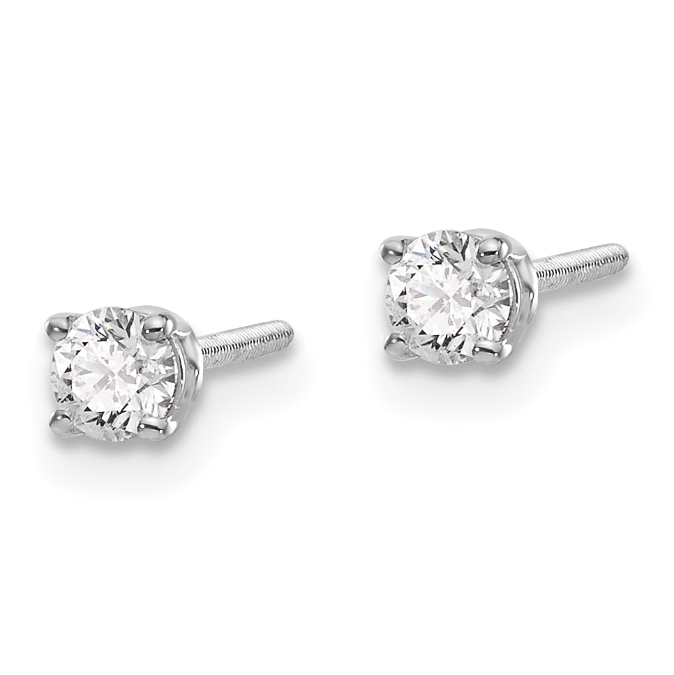 14kw .25ct SI3 G-I Diamond Stud Thread on/off Post Earrings