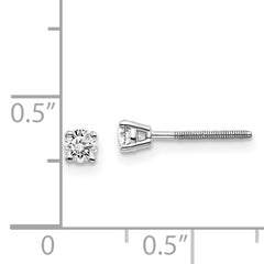 14kw .25ct SI3 G-I Diamond Stud Thread on/off Post Earrings