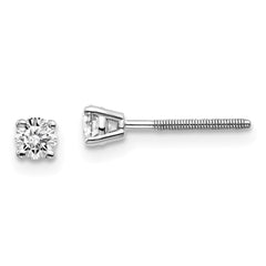 14Kw .25ct VS2/SI1 G-I Diamond Stud Thread on/off Post Earrings