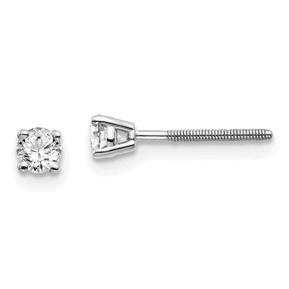 14kw .25ct VS2/SI1 G-I Diamond Stud Thread on/off Post Earrings