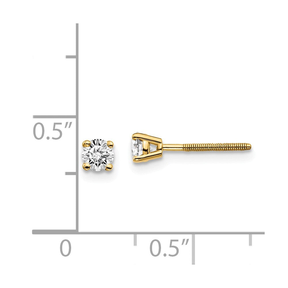 14ky .30ct. VS2/SI1 G-I Diamond Stud Thread on/off Post Earrings