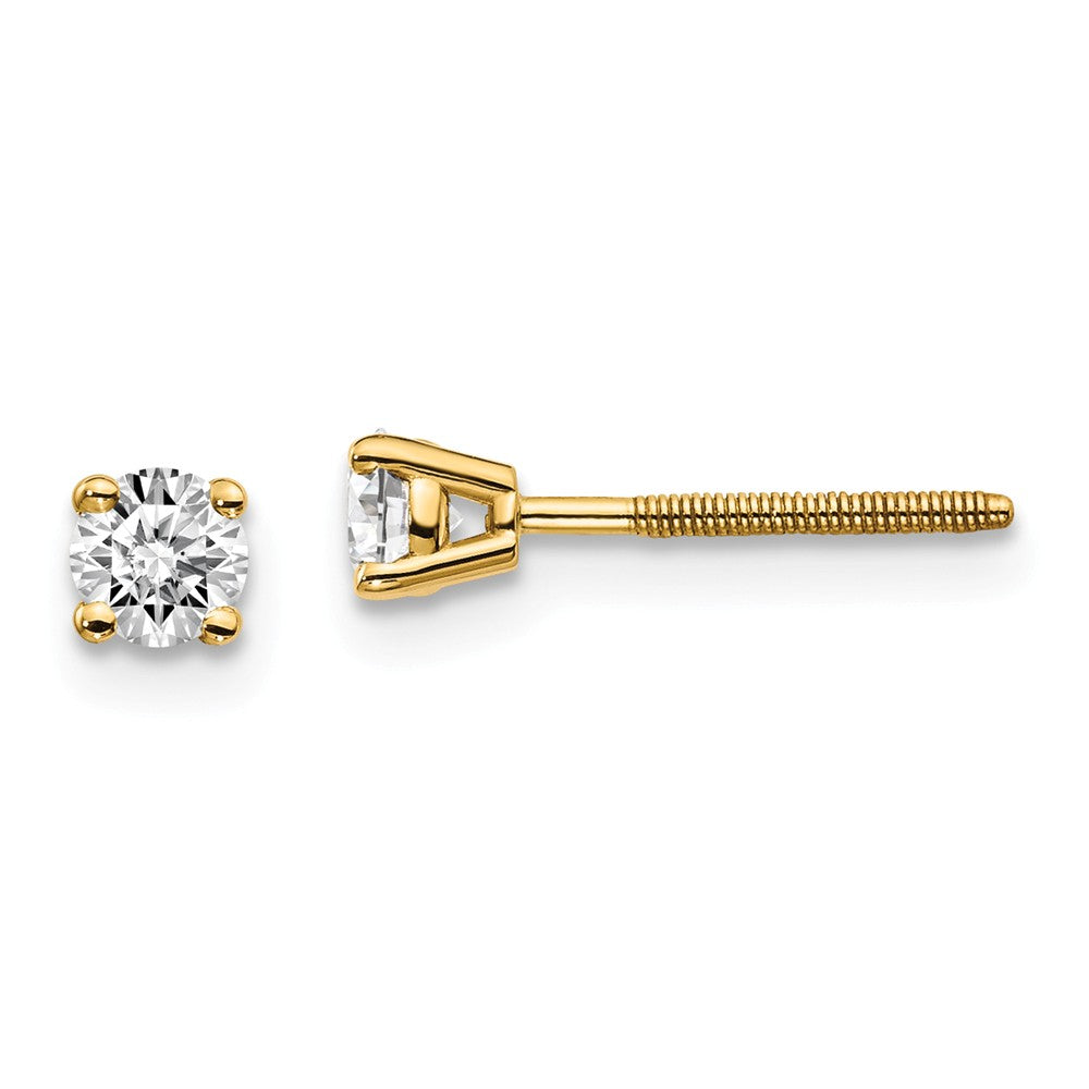 14Ky .30ct. VS2/SI1 G-I Diamond Stud Thread on/off Post Earrings