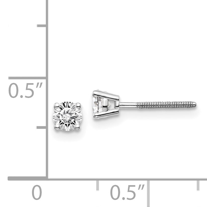 14kw .40ct SI3 G-I Diamond Stud Thread on/off Post Earrings