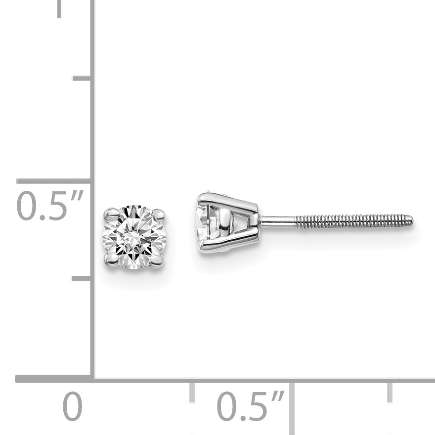 14kw .50ct SI3 G-I Diamond Stud Thread on/off Post Earrings